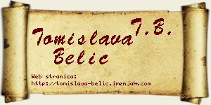 Tomislava Belić vizit kartica